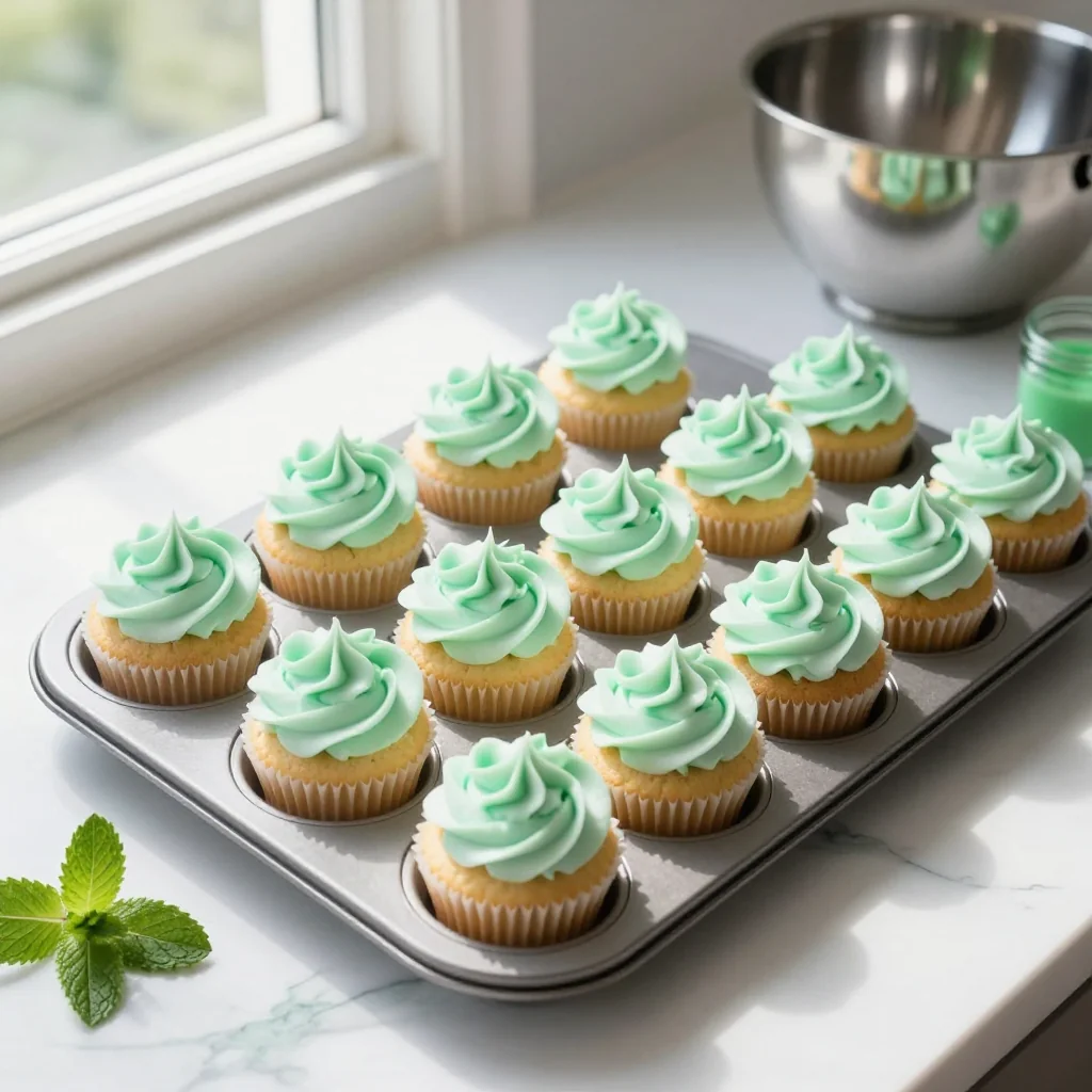 Shamrock Shake Cupcakes with Mint Frosting