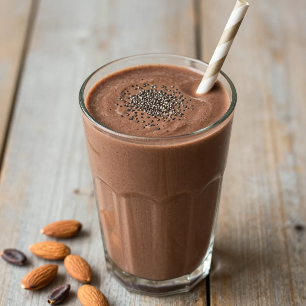 Healthy Chocolate Smoothie with Almond Milk for Detox