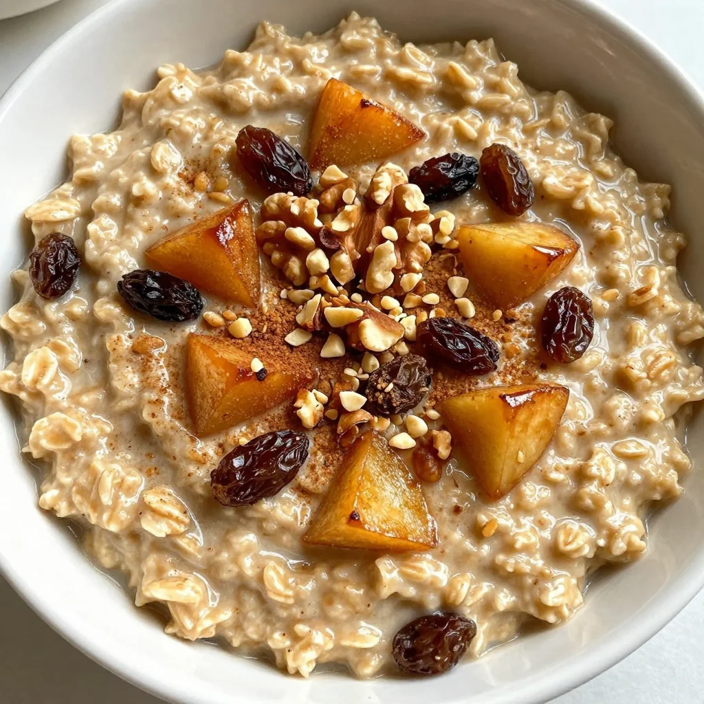 Warm Spiced Oatmeal with Apple, Raisins, and Nuts