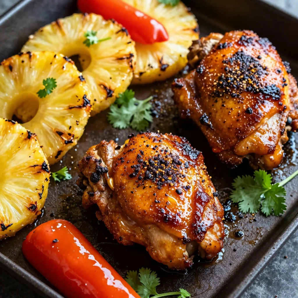 Sheet Pan Jerk Chicken with Pineapple and Peppers