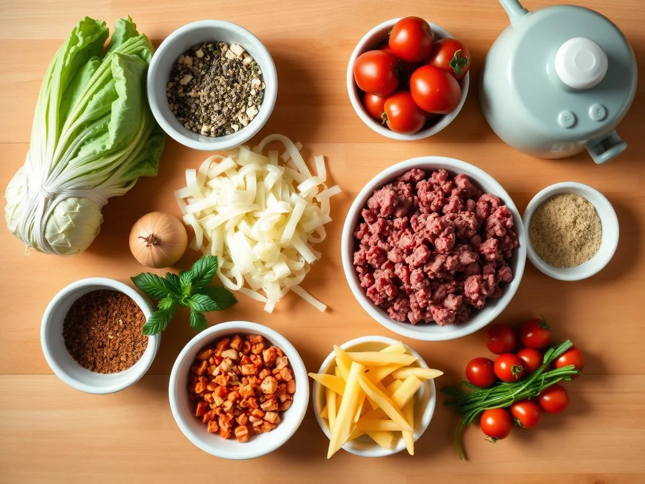 Ingredients for Cabbage And Noodle Skillet