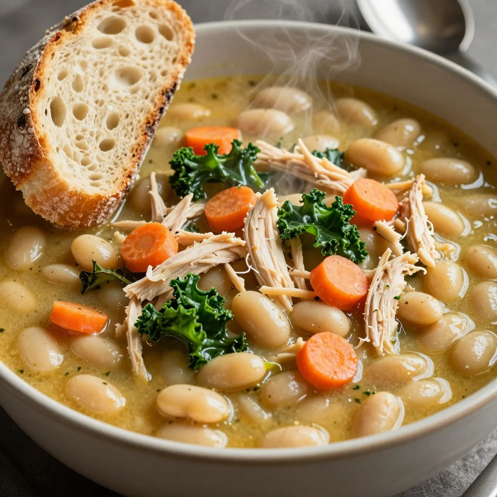 High Protein White Bean and Chicken Soup for Reset
