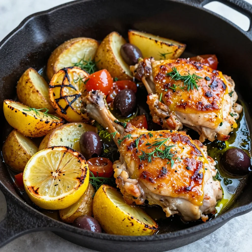 One Skillet Greek Chicken And Potatoes For Easy Cleanup