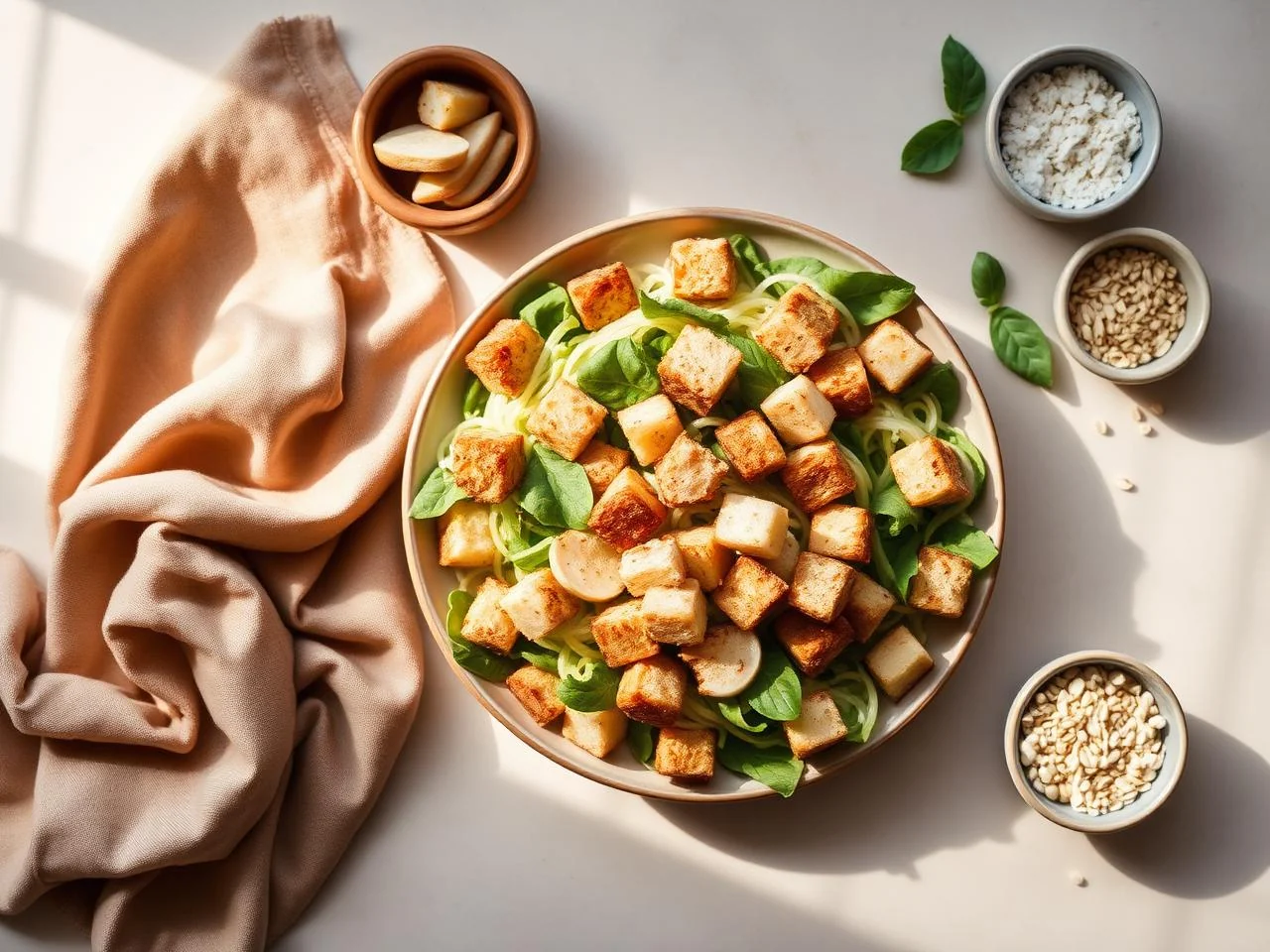 Caesar Salad With Gluten Free Croutons