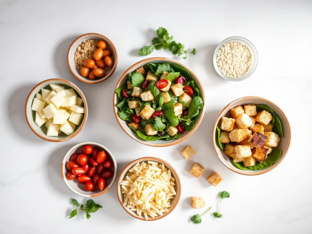 Ingredients for Caesar Salad With Gluten Free Croutons