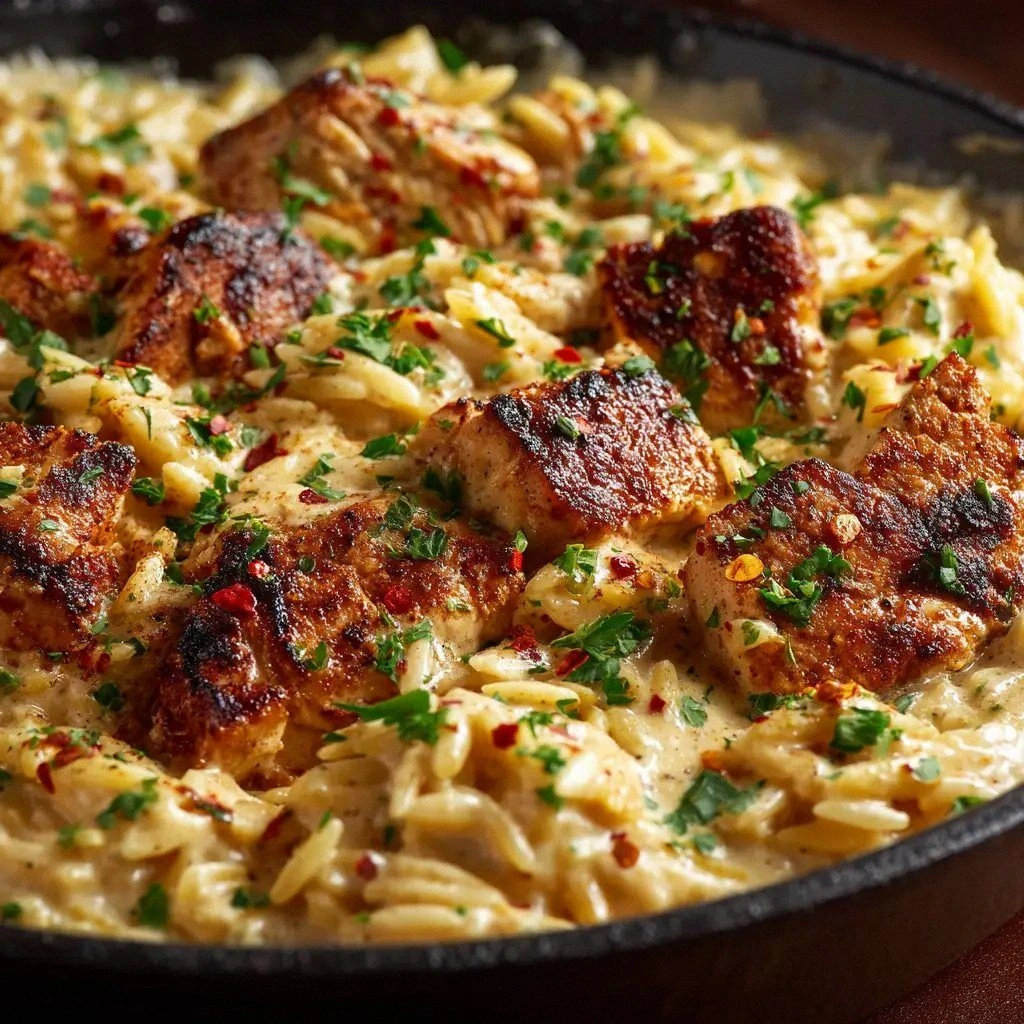 Cajun Chicken Alfredo Orzo: Th