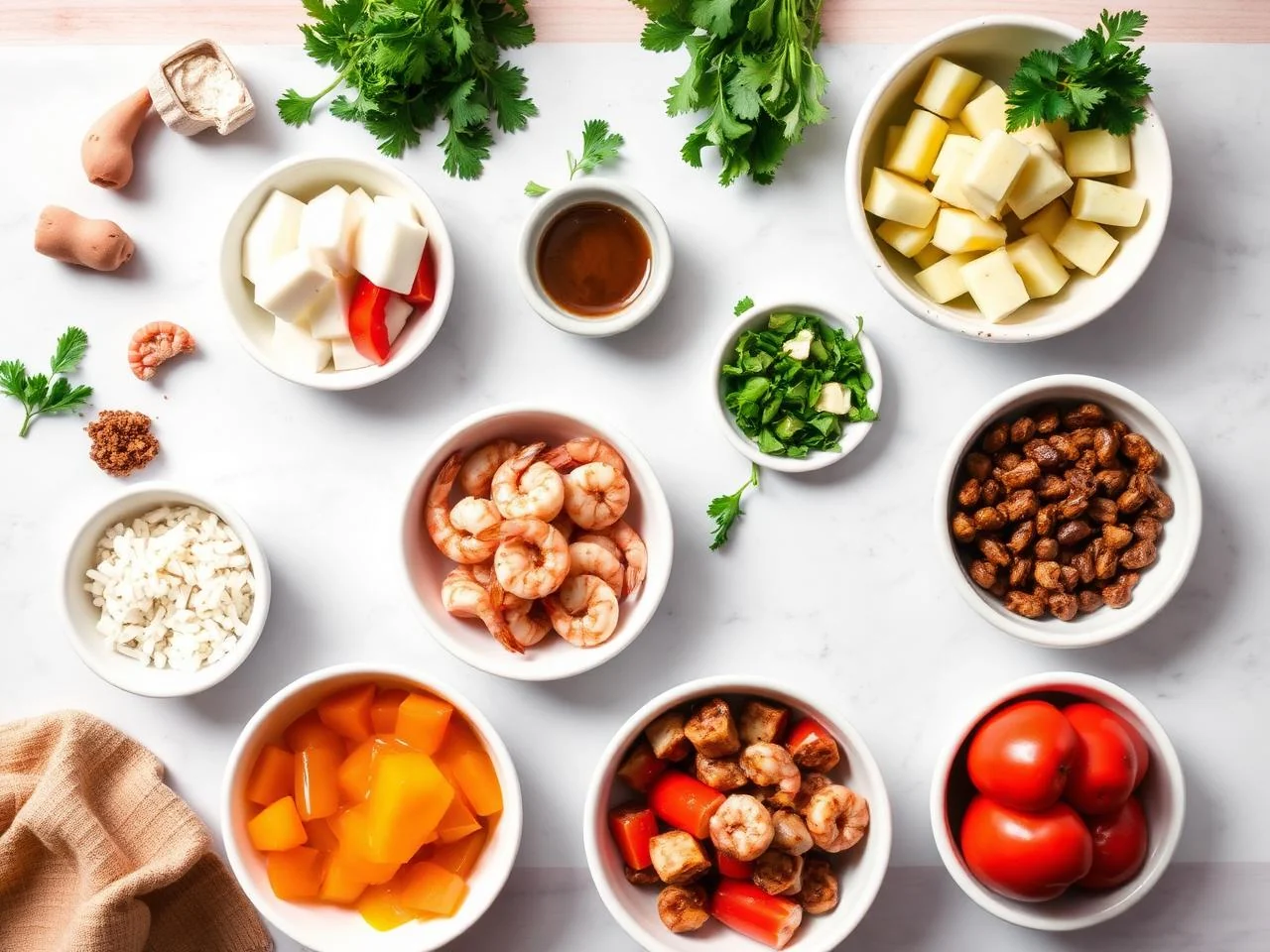 Ingredients for Cajun Shrimp Boil
