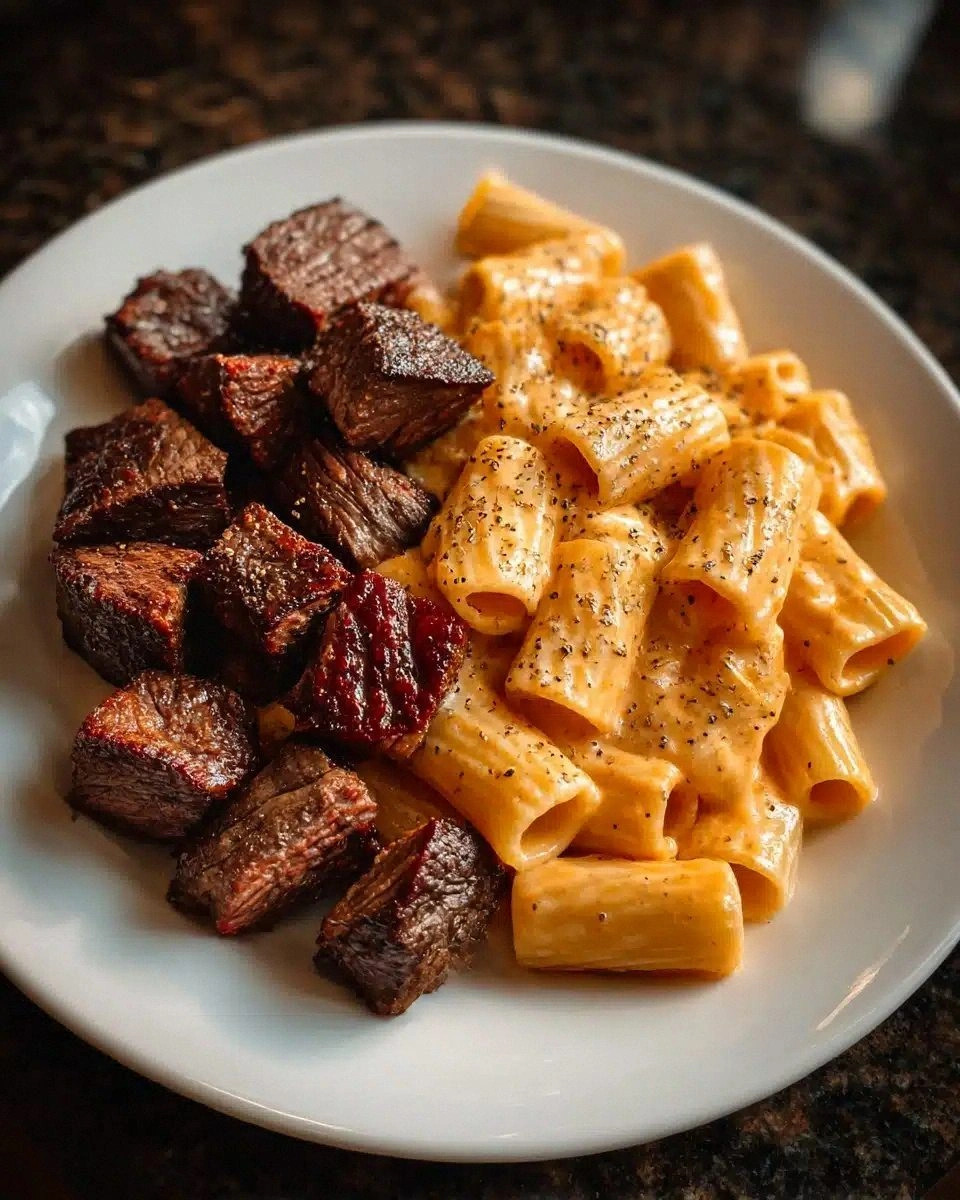 Cajun Steak Cheesy Rigatoni Pa
