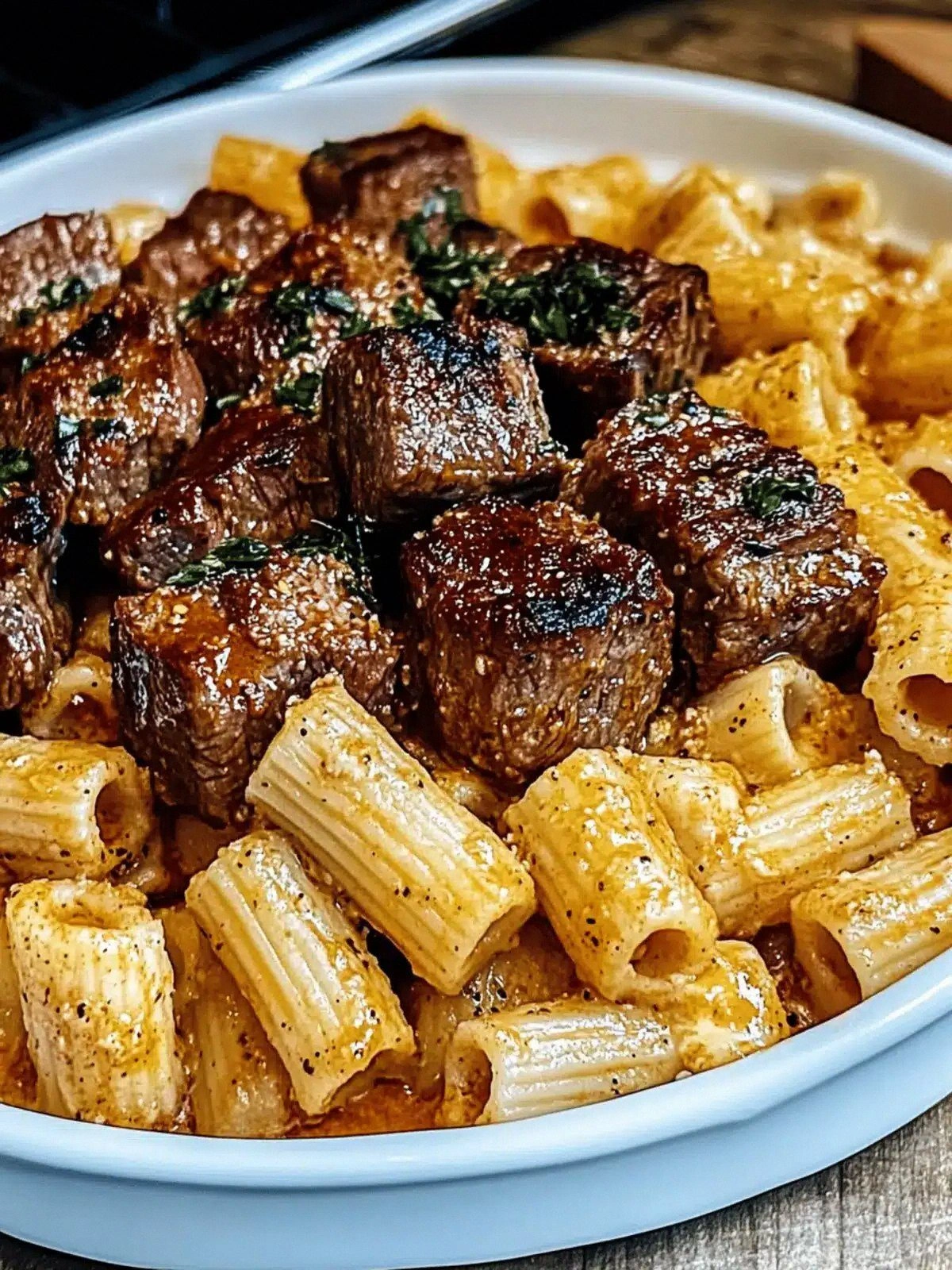 Cajun Steak Tips in Creamy Rig