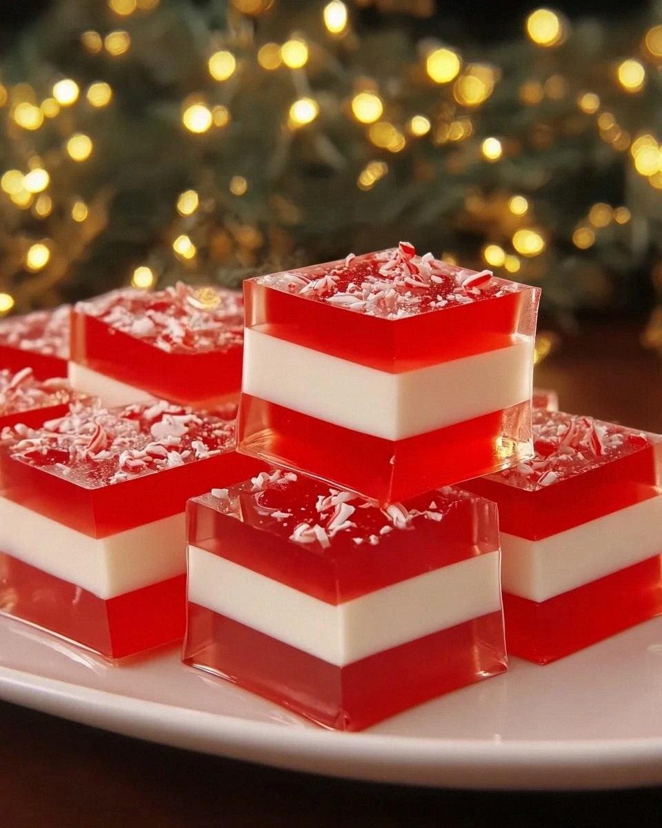 Candy Cane Jell-O Shots