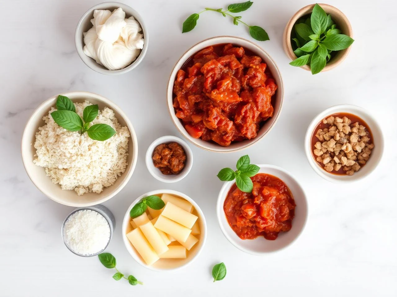 Ingredients for Cannelloni With Meat Sauce