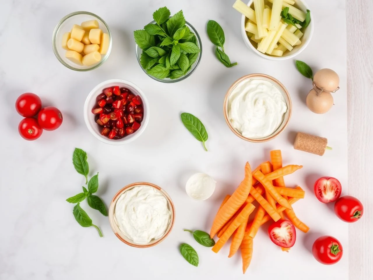 Ingredients for Caprese Dip