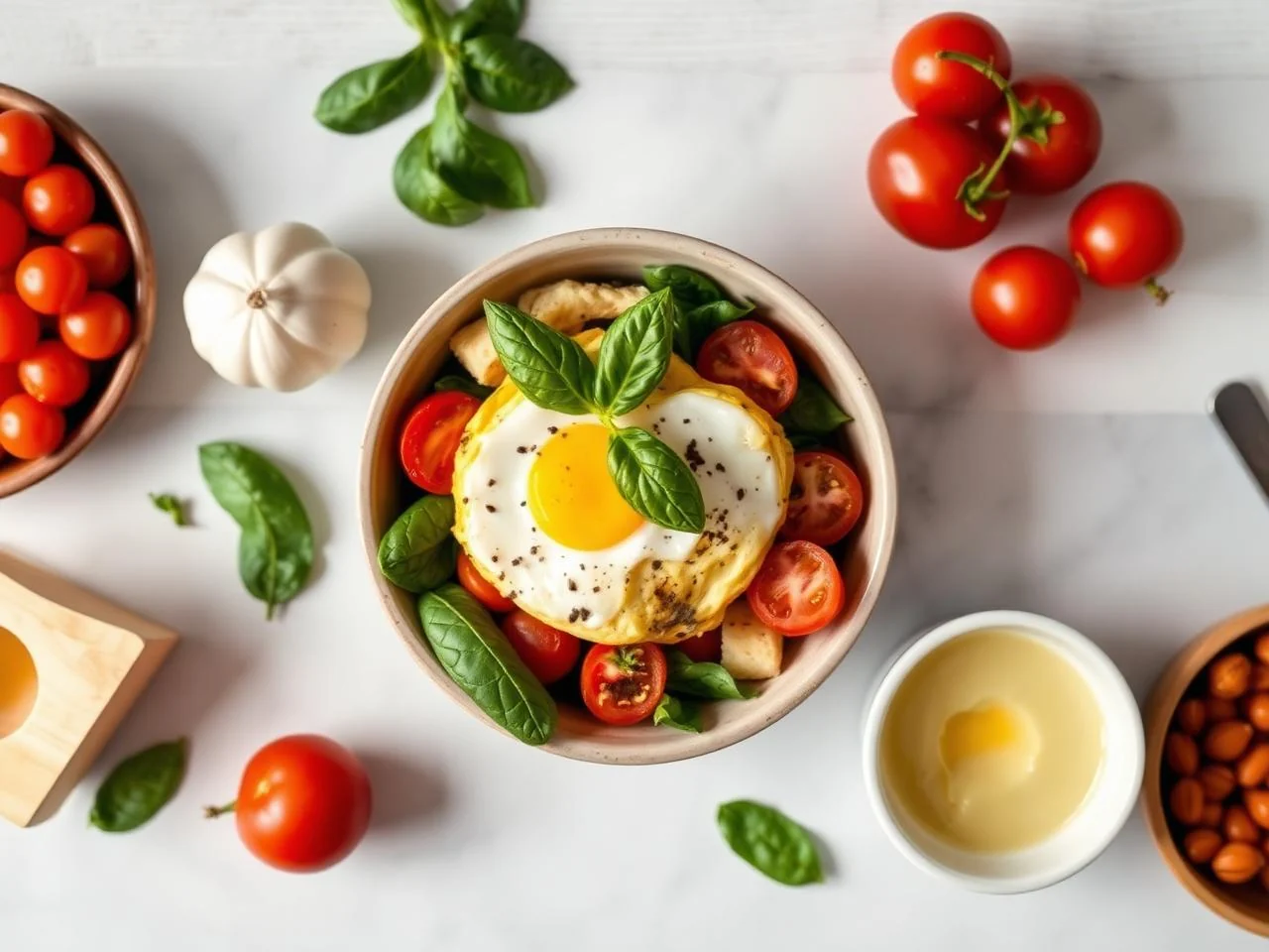 Ingredients for Caprese Omelette