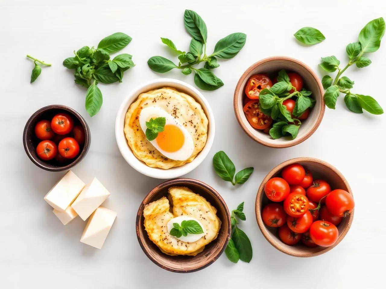 Ingredients for Caprese Omelette