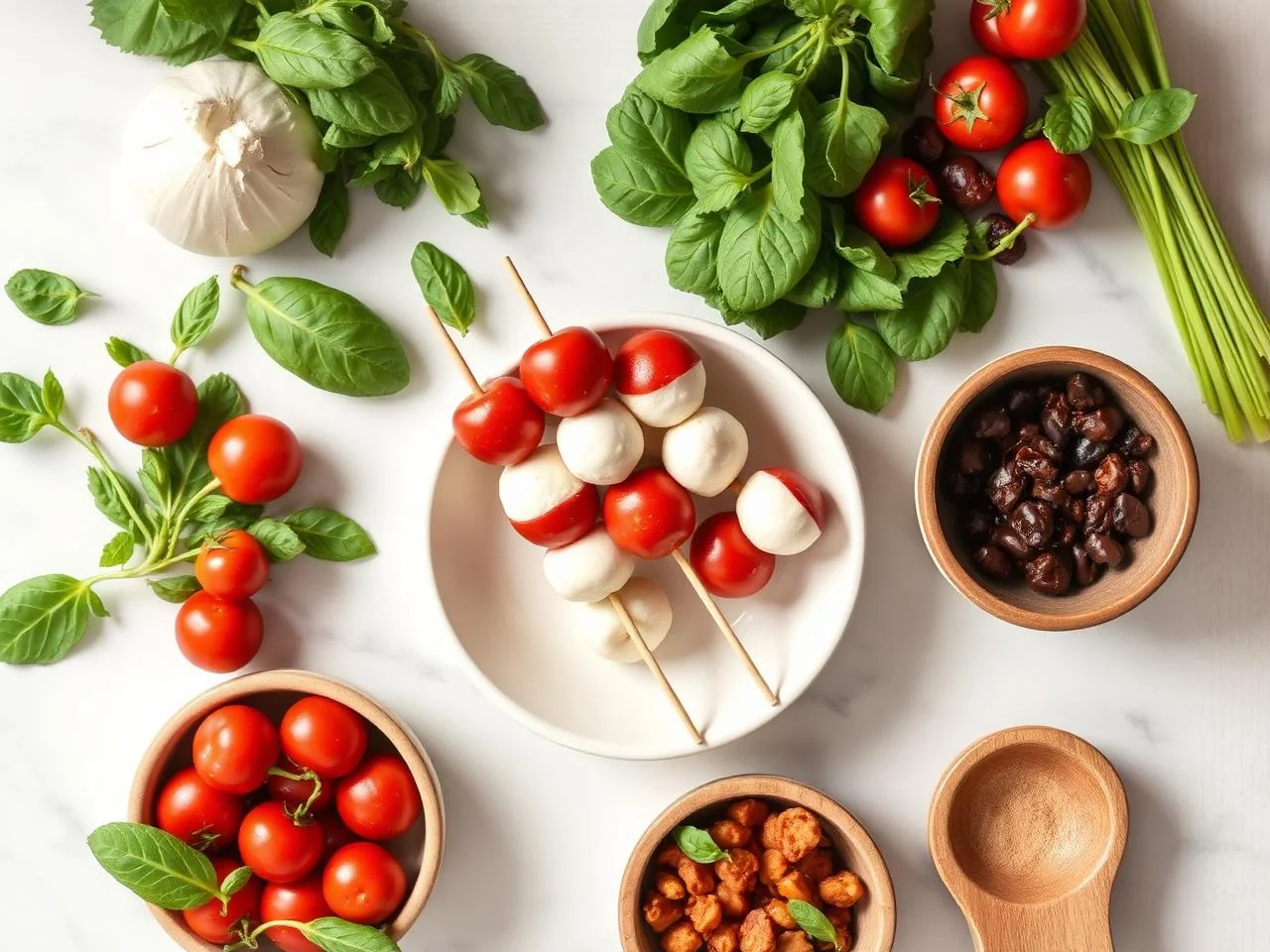 Ingredients for Caprese Skewers