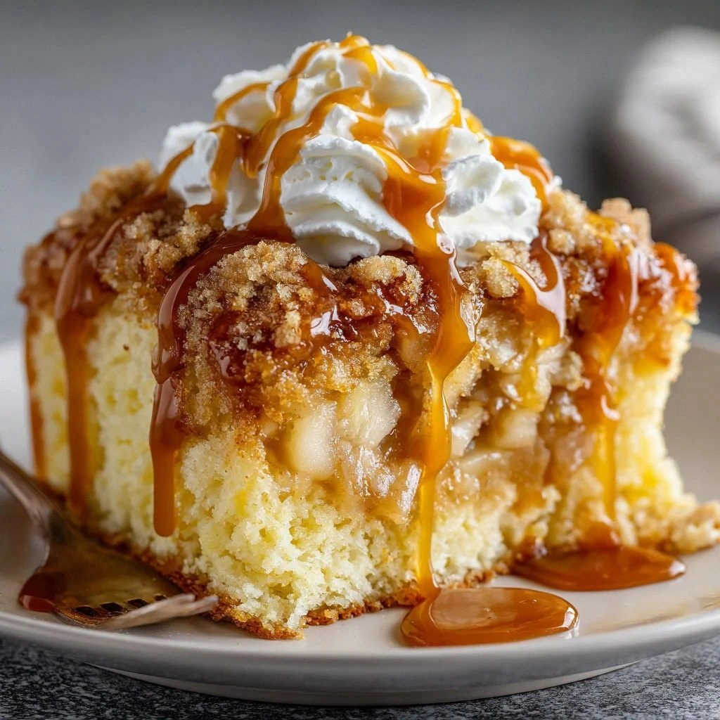 Caramel Apple Poke Cake