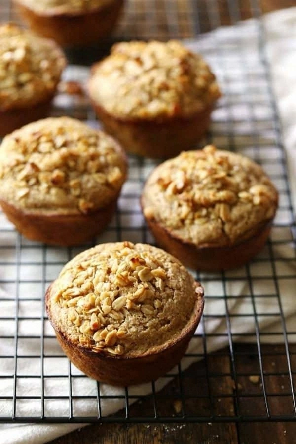 Caramelized Banana Oat Muffins