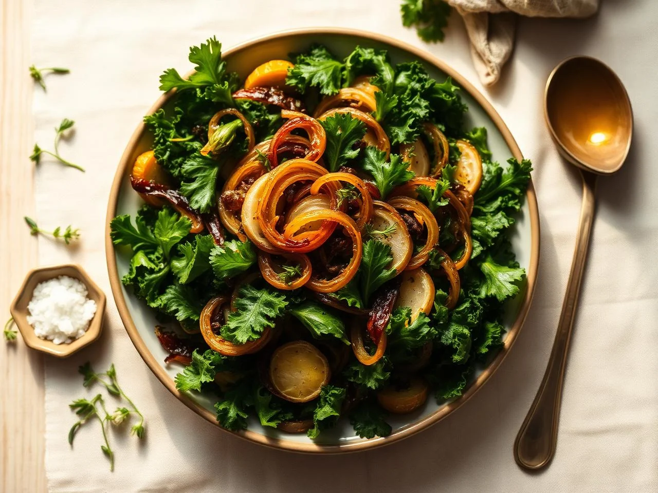 Caramelized Onion And Kale Salad
