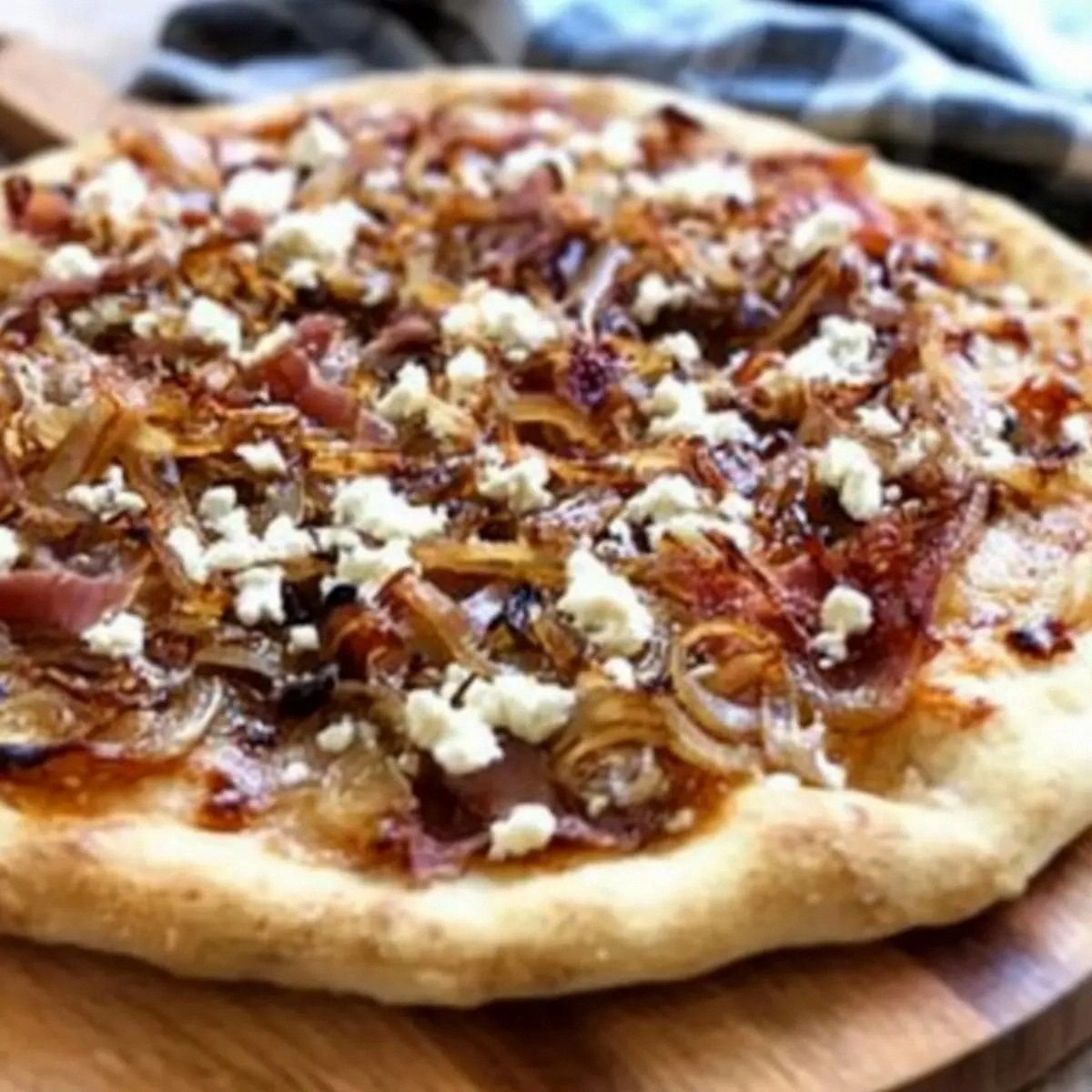 Caramelized Onion, Goat Cheese, and Prosciutto Pizza Bliss