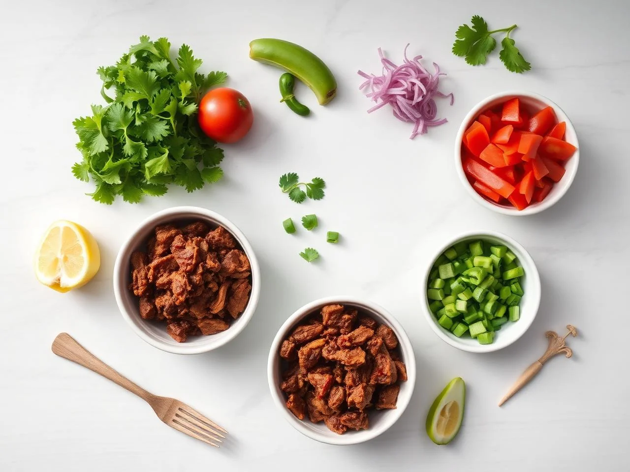 Ingredients for Carne Guisada Burrito Bowl