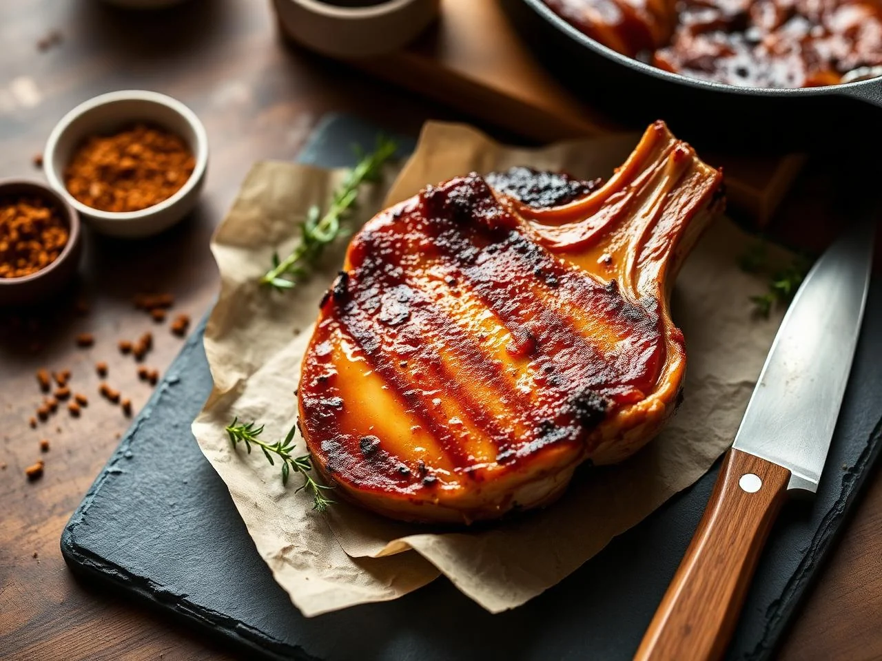 Carolina Style Vinegar Based Pork Chops