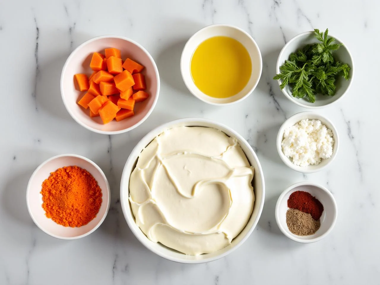 Ingredients for Carrot Cake with Cream Cheese Frosting