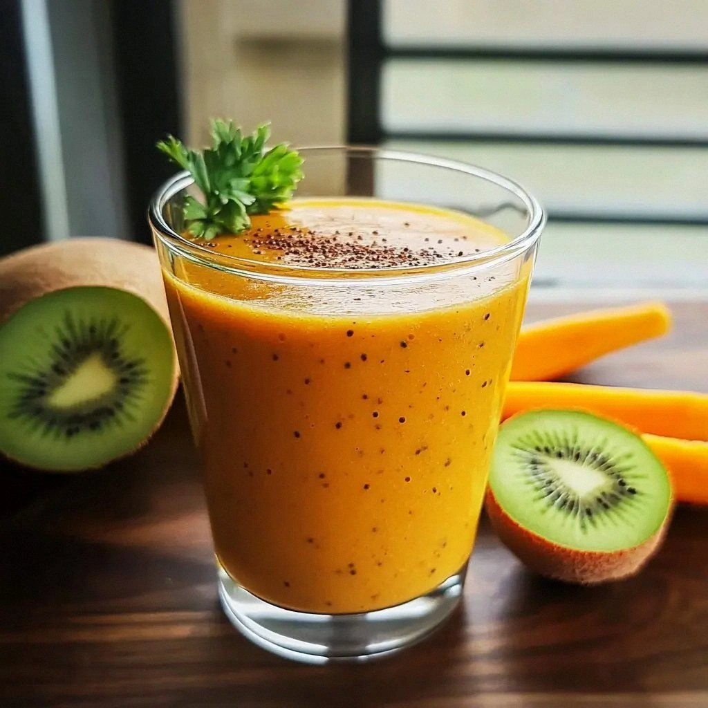 Carrot, Mango, and Kiwi Smooth