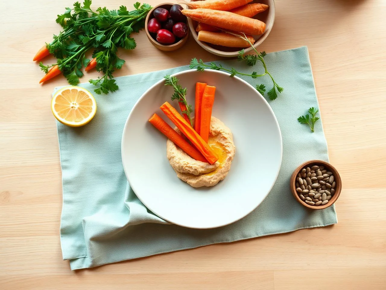 Carrot Sticks With Hummus