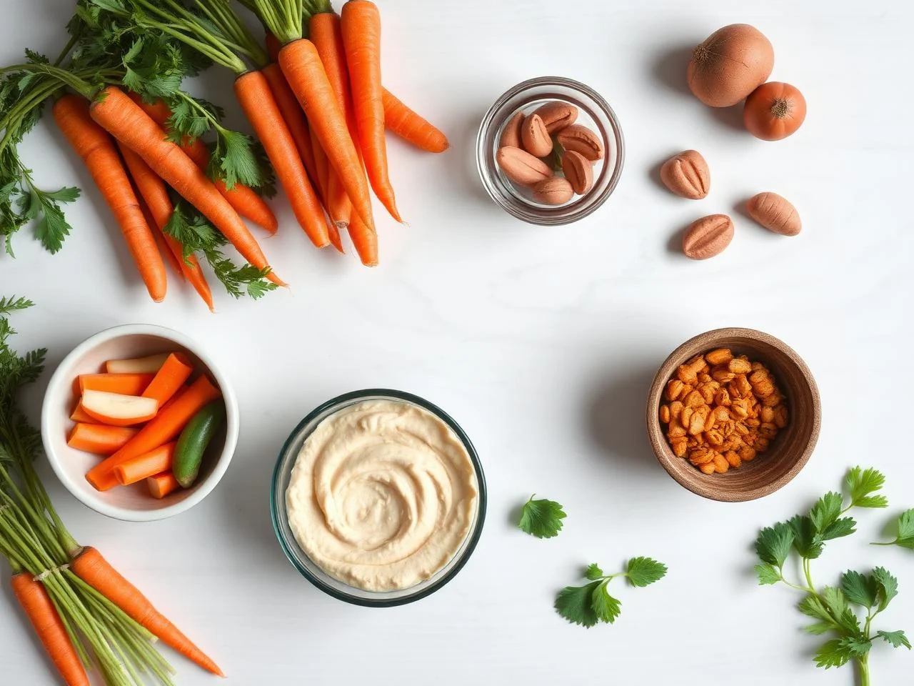 Ingredients for Carrot Sticks With Hummus