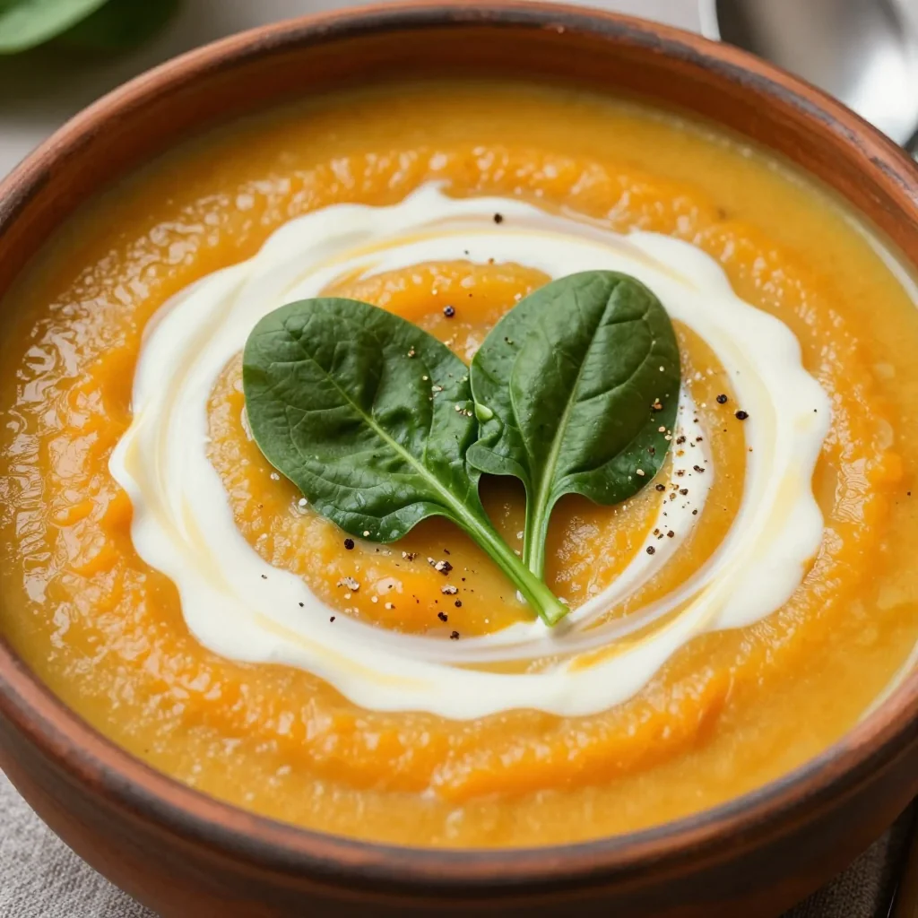 creamy sweet potato and spinach soup for family comfort during winter