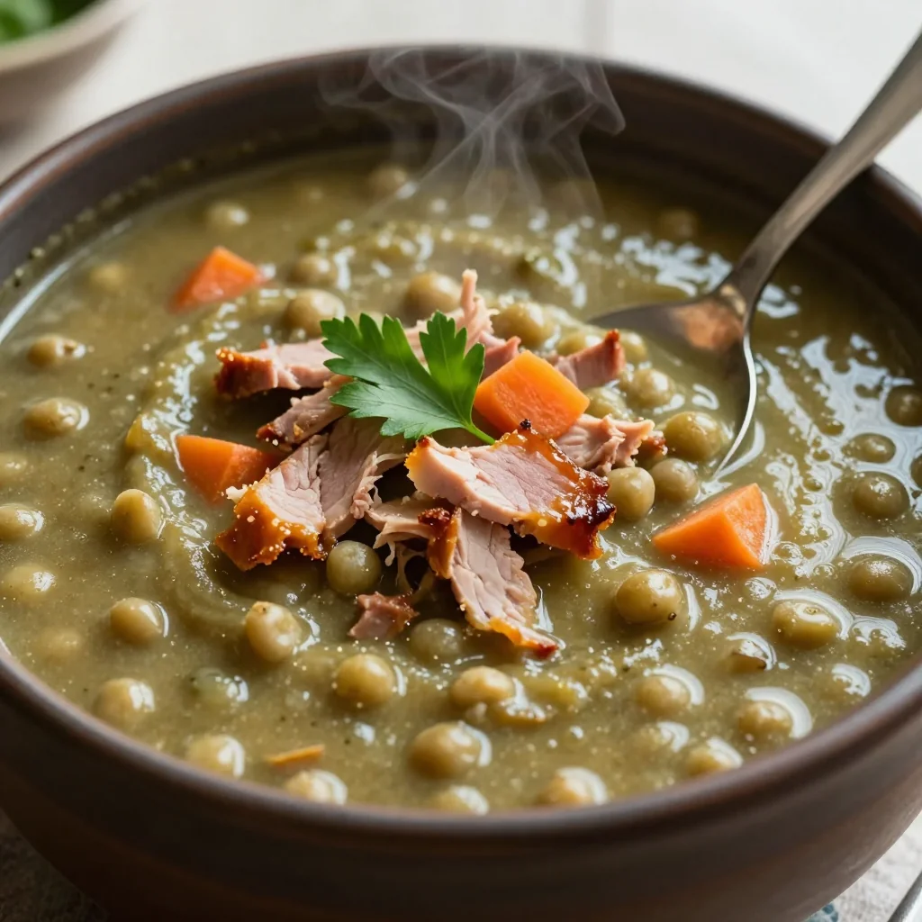 New Year's Day Slow Cooker Split Pea and Ham Soup