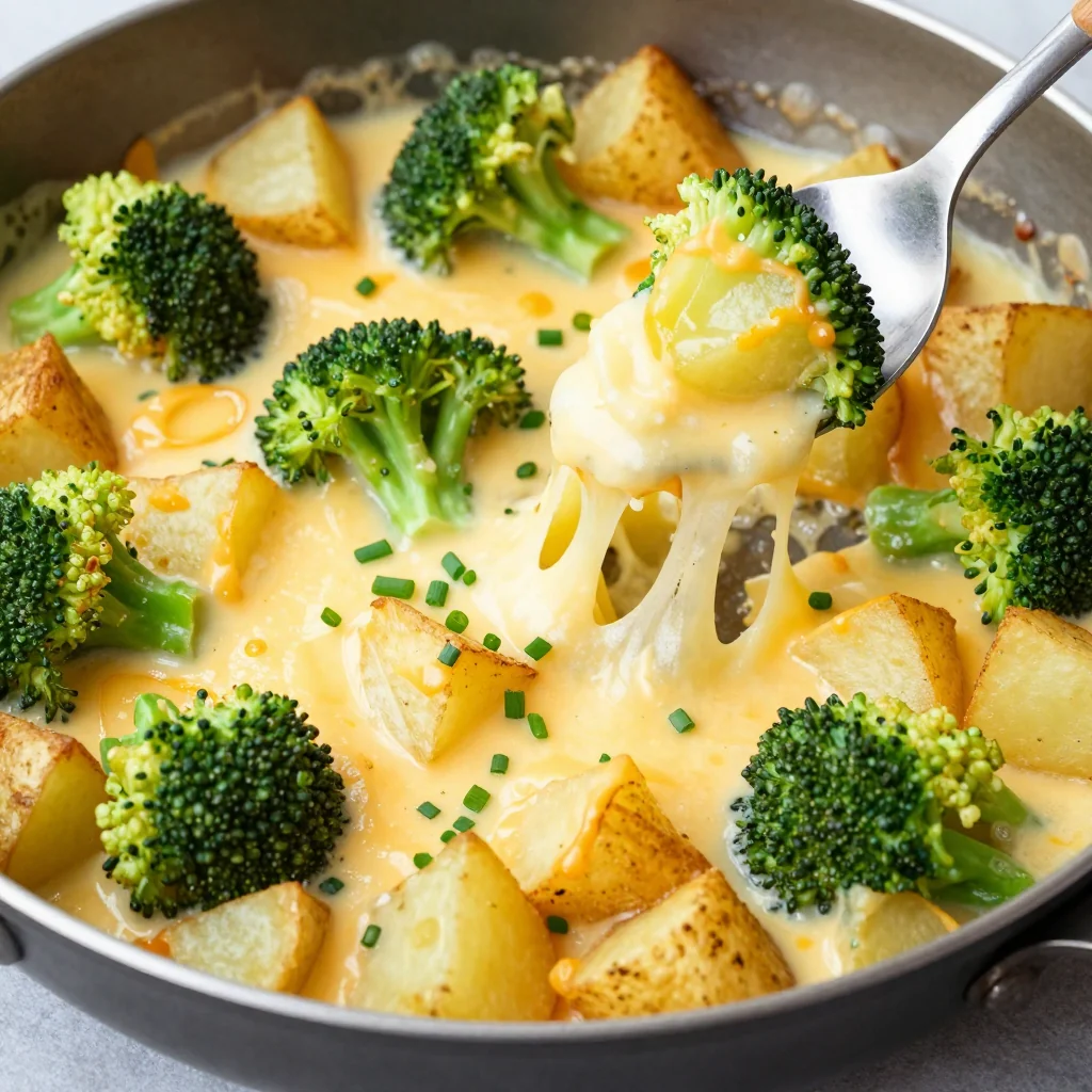 Kid-Friendly Cheesy Broccoli and Potato Skillet