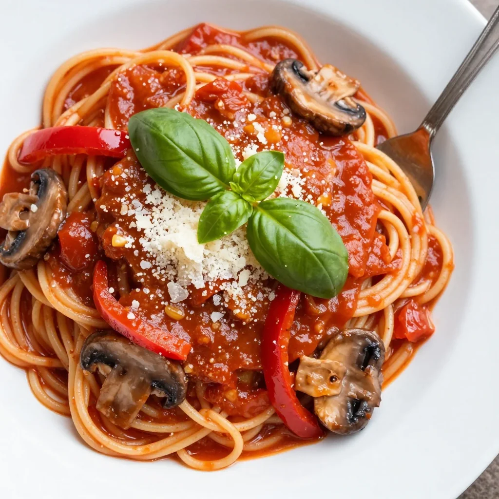 Pantry Pasta With Canned Mushrooms And Peppers