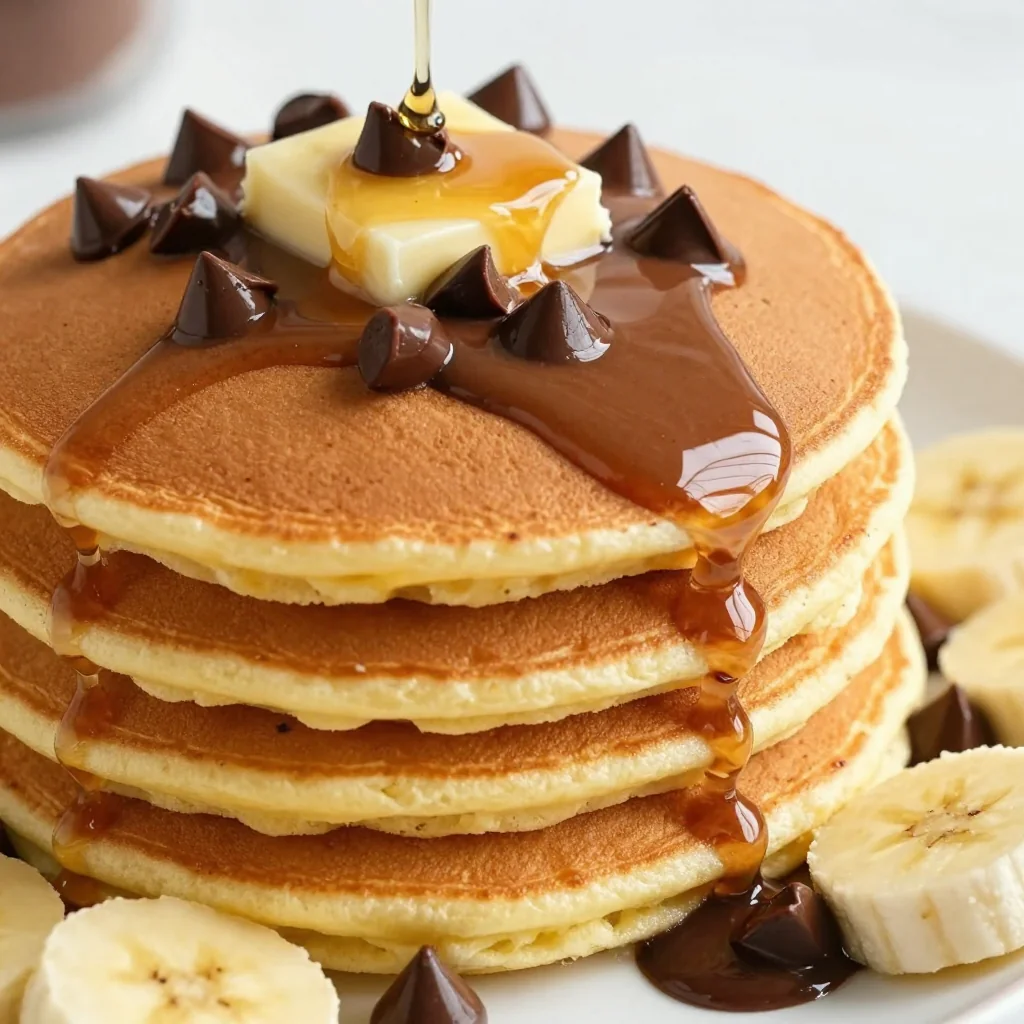 Freezer Friendly Banana Chocolate Chip Pancakes