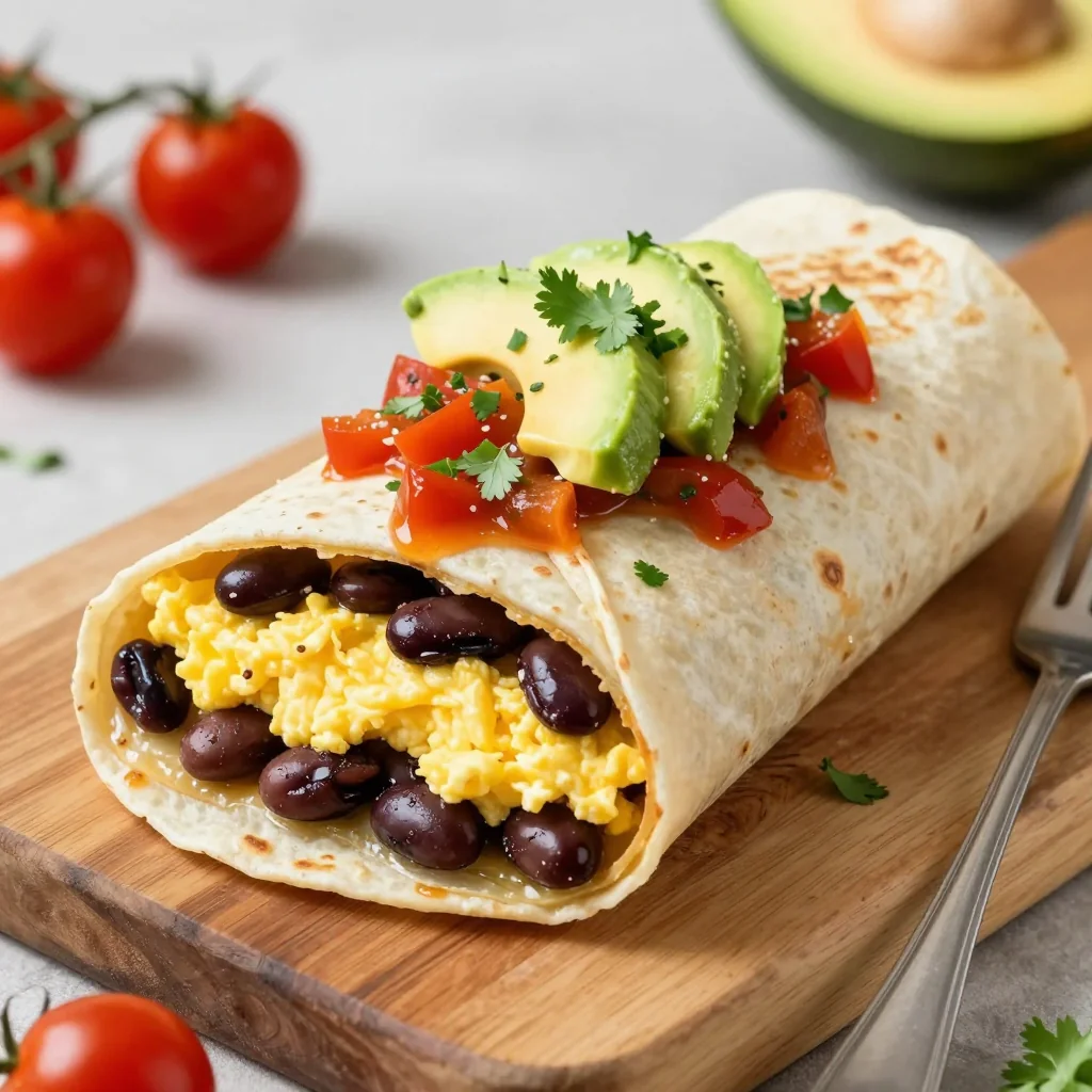 Healthy Breakfast Burritos with Egg and Black Beans