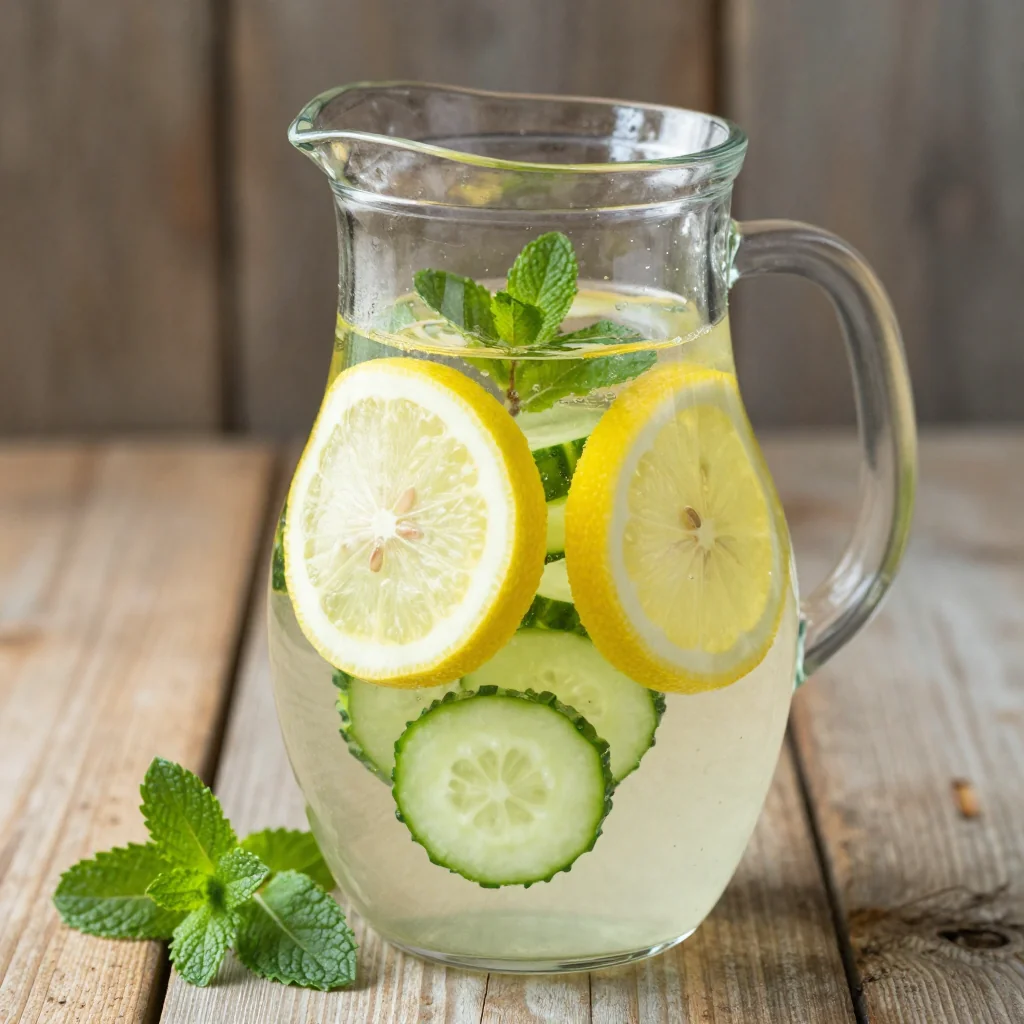 New Year's Day Lemon and Cucumber Water for Detox