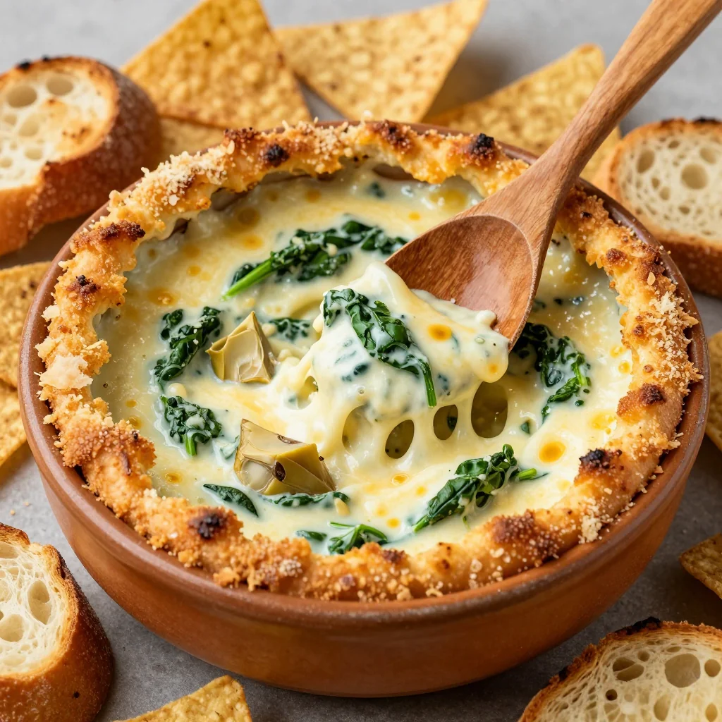Cheesy Spinach and Artichoke Dip for NFL Snacks