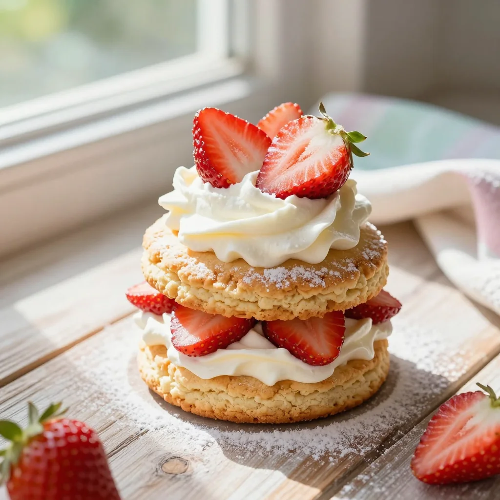 Strawberry Shortcake Biscuits with Whipped Cream