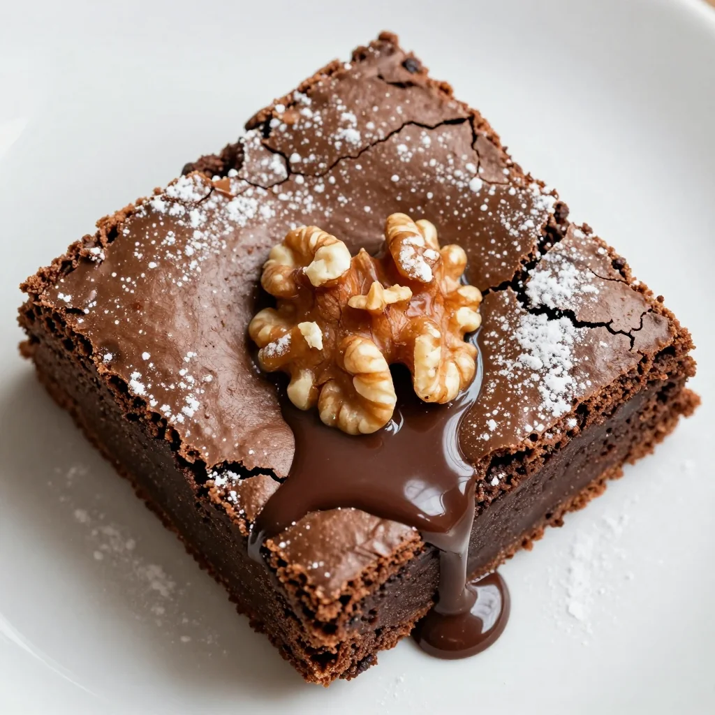 Warm Double Fudge Brownies with Walnuts for a Decadent Treat