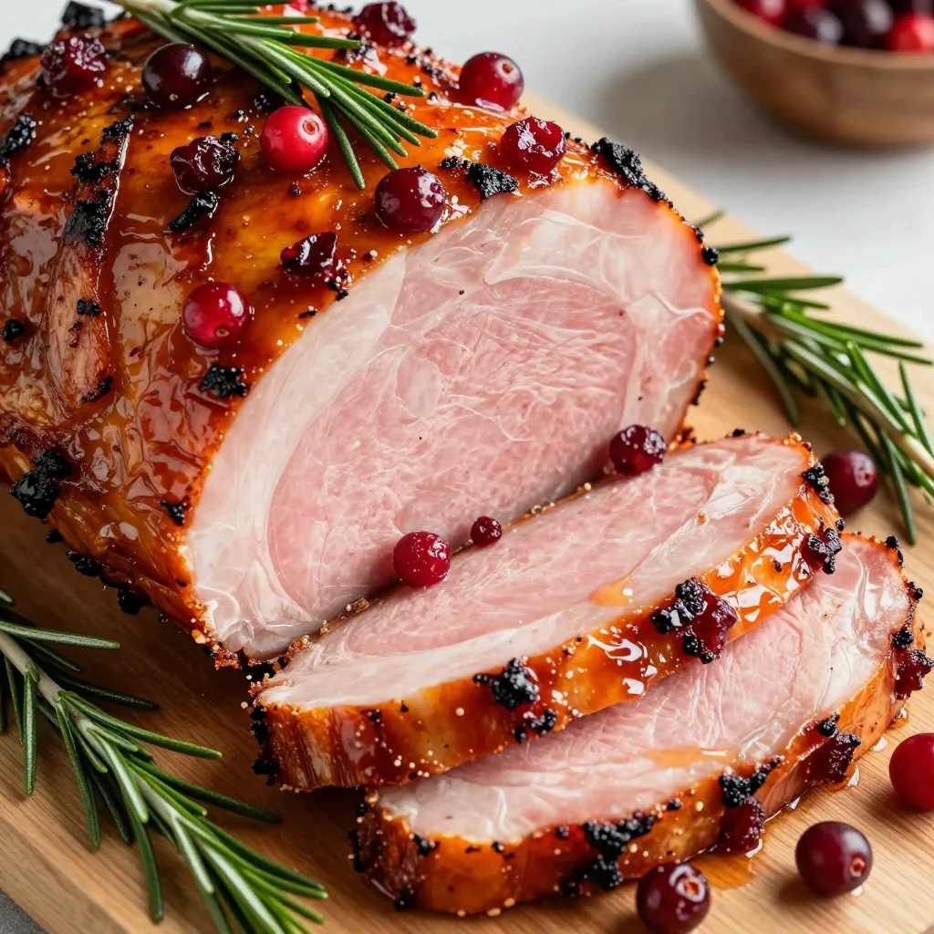 cranberry and orange glazed ham for christmas dinner celebrations