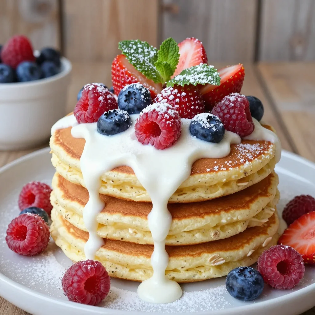 Warm Protein Pancakes with Oats and Berries for Winter
