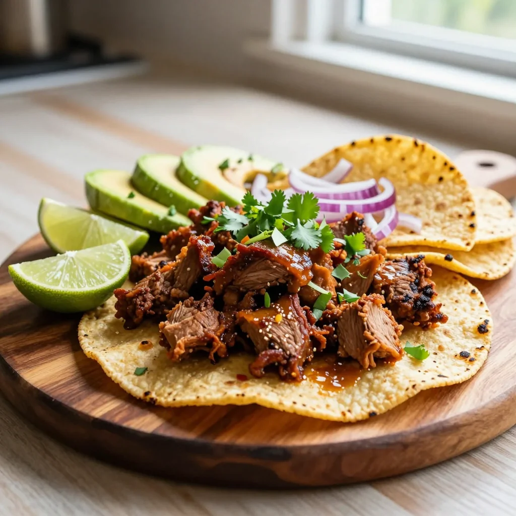 Crispy Pork Carnitas with Corn Tortillas