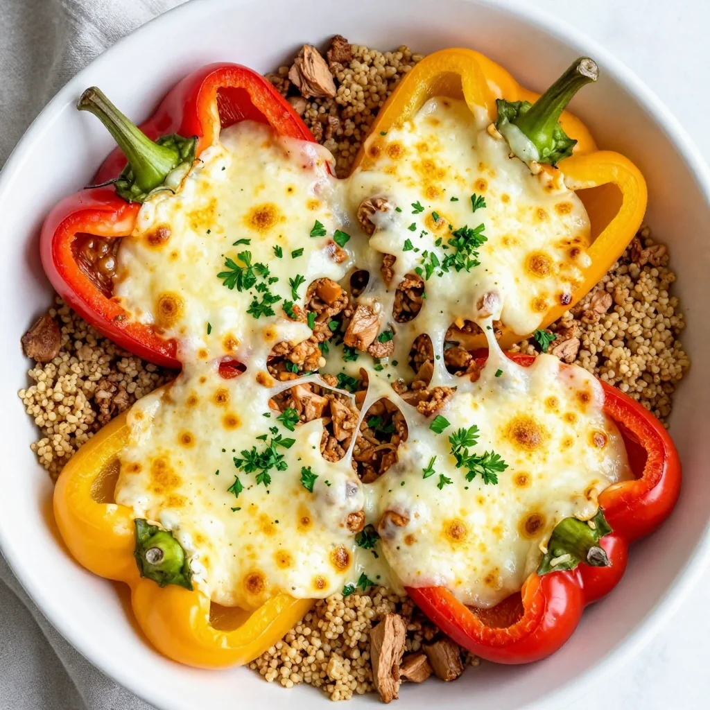 Kid-Friendly Cheesy Ground Turkey Stuffed Peppers