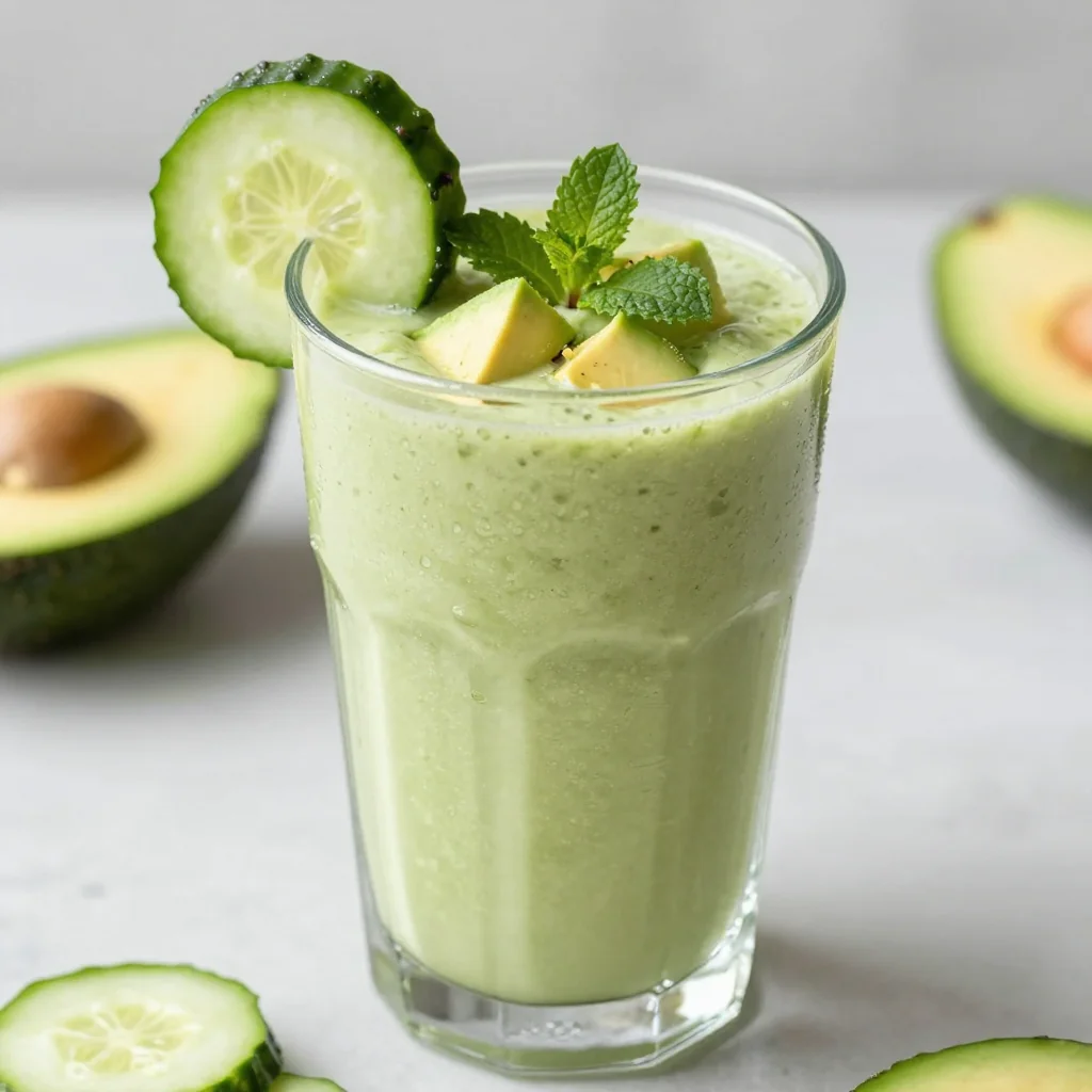 Creamy Avocado Cucumber Smoothie For Hydration