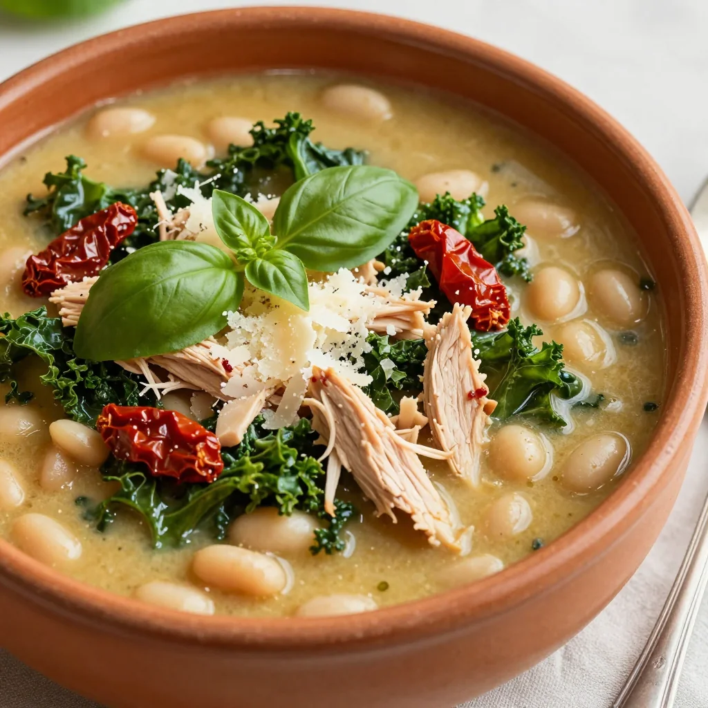 Creamy Tuscan Chicken Soup With White Beans And Kale For Lunch