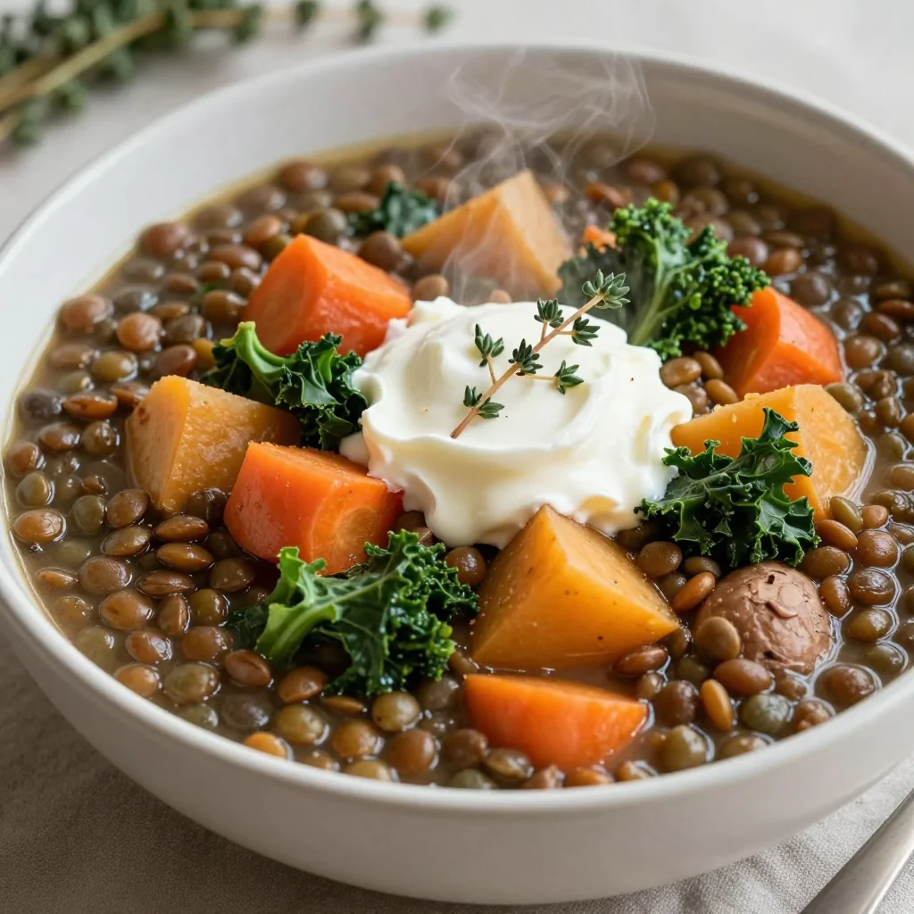 slow cooker lentil and winter vegetable stew for hearty january meals