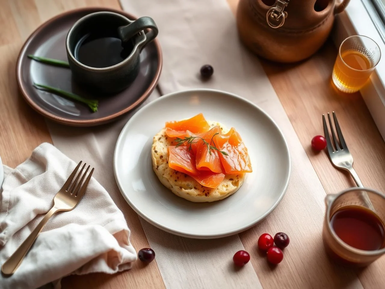 Cheddar And Chive Scones With Smoked Salmon