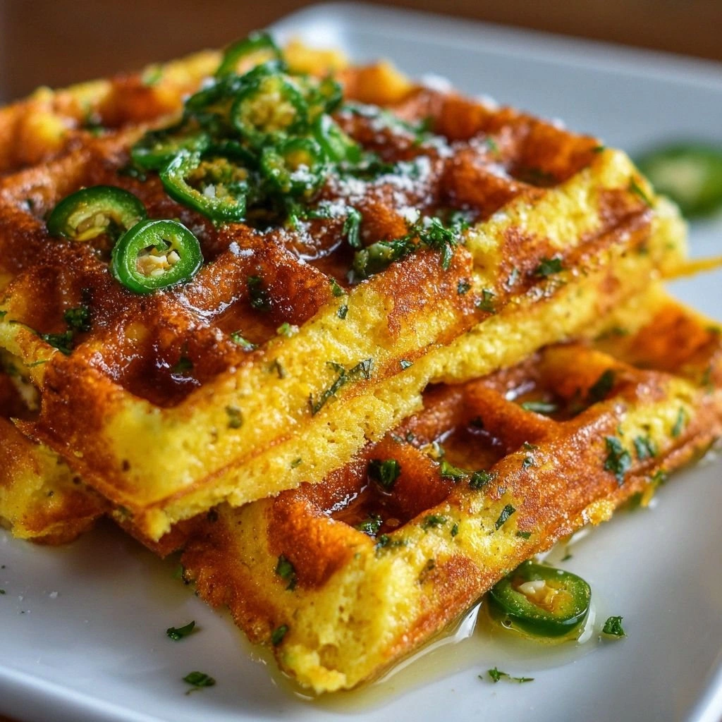 Cheddar Jalapeño Cornbread Waf