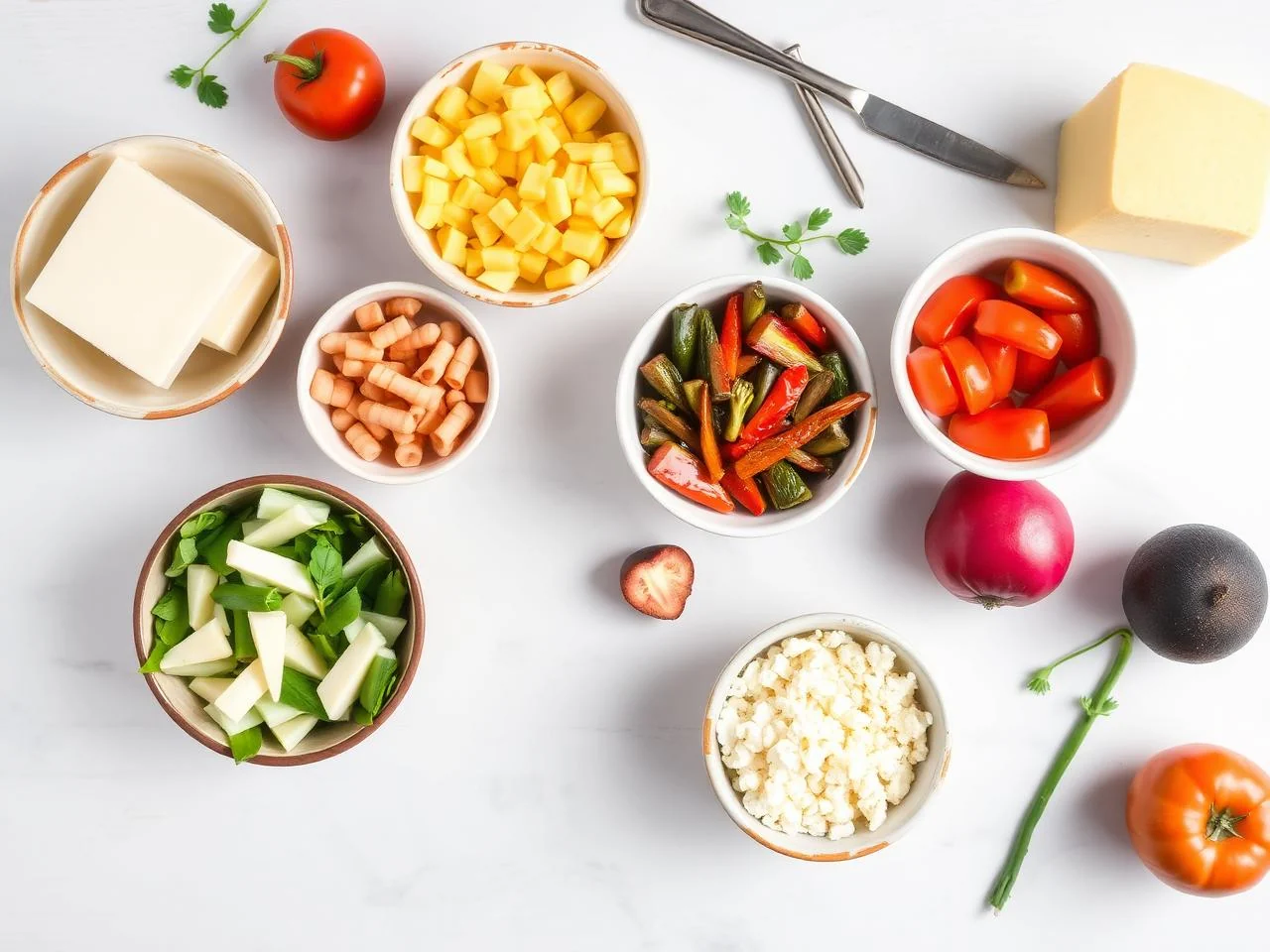 Ingredients for Cheese And Vegetable Frittata