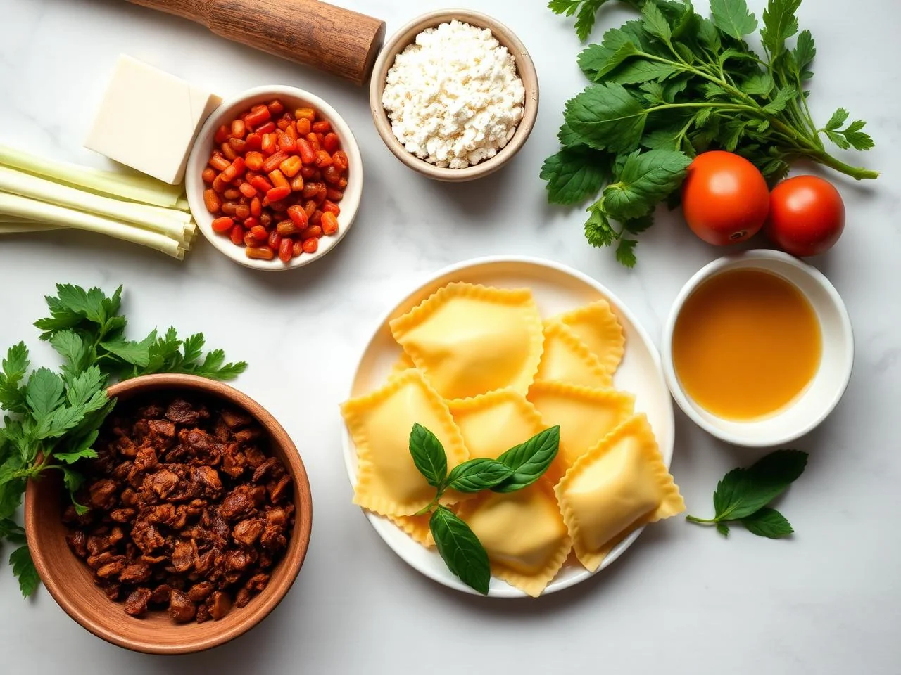 Ingredients for Cheese Ravioli Bake